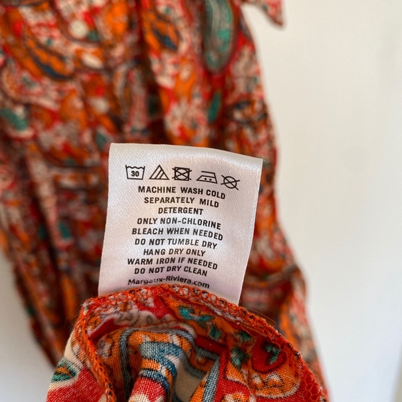 Margaux Riviera size XL off shoulder button front midi dress orange - Picture 9 of 13